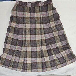 Vintage Haya Miller Plaid A-Line Skirt | EUC | Front Pleated | Fully Lined